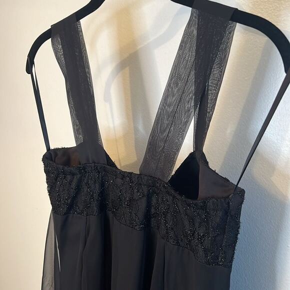 Karen Okada David Howard Black Bustier Slip Gown Dress Size 10 USA Vintage - Picture 8 of 11